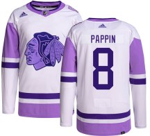 Chicago Blackhawks Men's Jim Pappin Adidas Authentic Hockey Fights Cancer Jersey