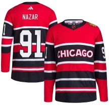 Chicago Blackhawks Youth Frank Nazar Adidas Authentic Red Reverse Retro 2.0 Jersey