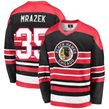 Chicago Blackhawks Men's Petr Mrazek Fanatics Branded Premier Red/Black Breakaway Heritage Jersey