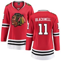 Chicago Blackhawks Women's Colin Blackwell Fanatics Branded Breakaway Black Red Home Jersey