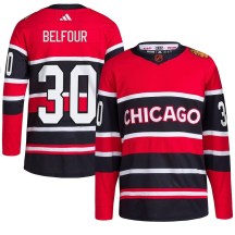 Chicago Blackhawks Men's ED Belfour Adidas Authentic Red Reverse Retro 2.0 Jersey