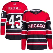 Chicago Blackhawks Men's Colin Blackwell Adidas Authentic Black Red Reverse Retro 2.0 Jersey