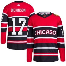 Chicago Blackhawks Men's Jason Dickinson Adidas Authentic Red Reverse Retro 2.0 Jersey