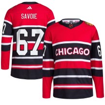 Chicago Blackhawks Men's Samuel Savoie Adidas Authentic Red Reverse Retro 2.0 Jersey